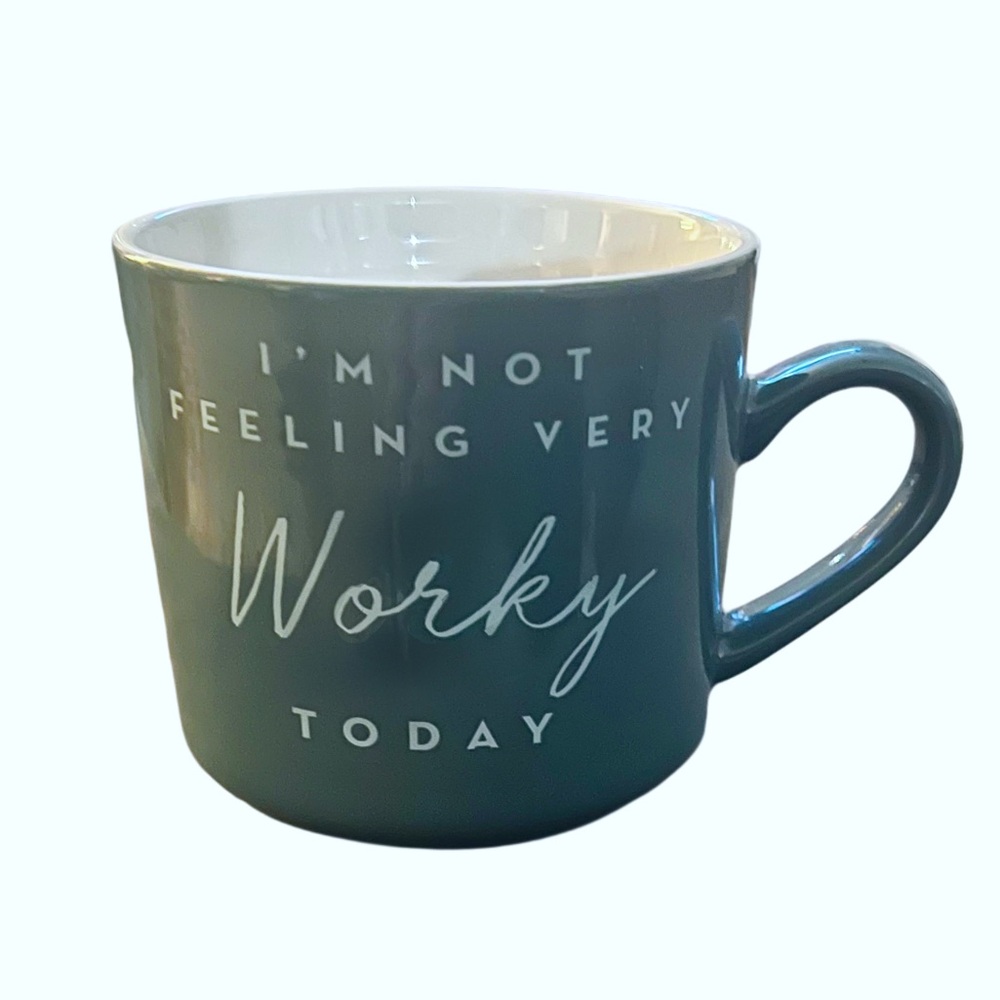 Novelty 12oz Ceramic Gift Mug for Co Worker Dusty Teal